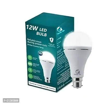 Buy Glowing Night Bright Rechargeable Emergency Inverter LED Bulb, B22 12W-Watt-Crystal  White(Pack of 1) Online In India At Discounted Prices