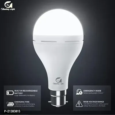 Glowing Night Rechargeable 12 Watt Led Bulb ACDC Light use in Kitchen, bathroom, Farm house, shop etc (Pack Of 2)-thumb0