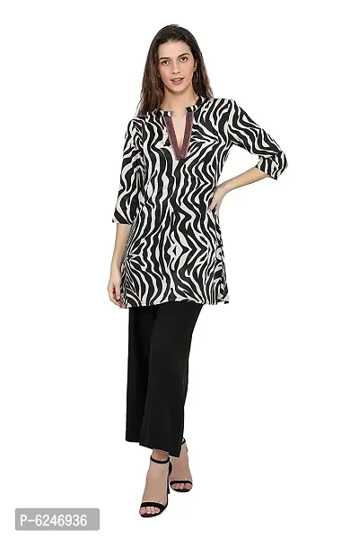 Reliable Poly Blend Printed Tunic For Women