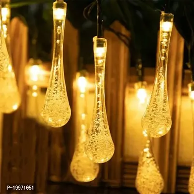 10 LED Crystal Droplet String Fairy Lights for Decoration Diwali Xmas Party and much more (Warm white 4m)