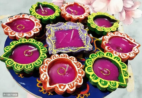 Set of 9 rangoli diya for Diwali