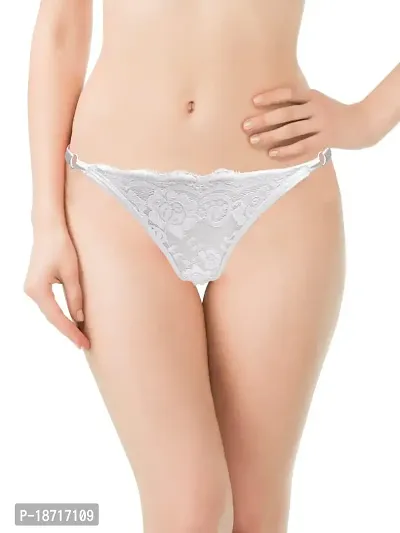 Buy VIKIMO Women's Imported Thinnest Fabric Bow Lace Cheeky Thongs Panty  Underwear  Womens Microfibre Floral Lace Low Rise Thong Panty for Women/Girls  (White) Online In India At Discounted Prices
