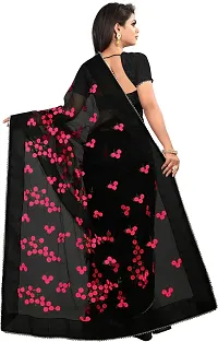 Stylish Bollywood Soft Net Embroidered saree with Un-stitched blouse-thumb1