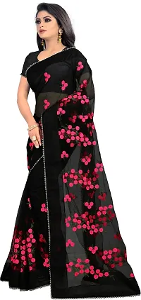 Stylish Bollywood Soft Net Embroidered saree with Un-stitched blouse-thumb2