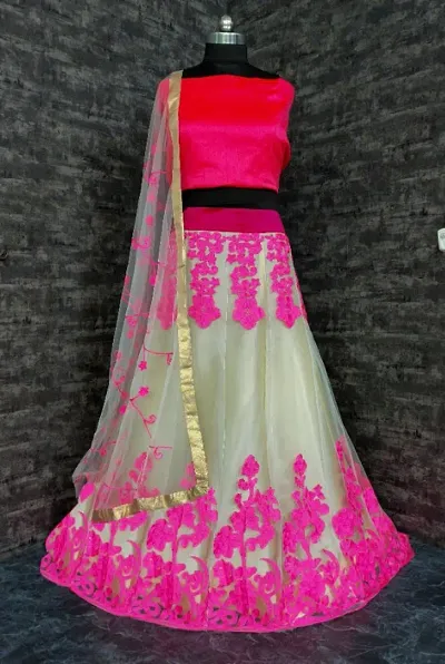 Embroidered Semi Stitched Lehenga Choli