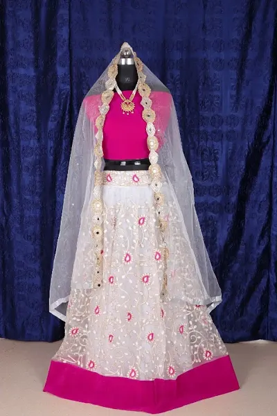 Attractive Net Embroidered Lehengas