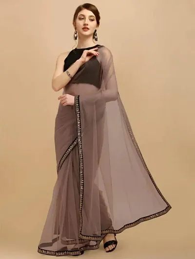 Beautiful Net Saree With Blouse Piece For Women