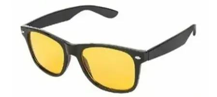 Crazywinks Night light Black Frame Men Women Rectangular Sunglasses for Driving/Shooting - Perfect for Any Weather (Yellow Lens)