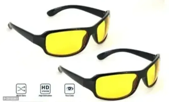 Sky Wing Latest Stylish UV Protected Sunglasses For Men Yellow Color Pack of 2-thumb0