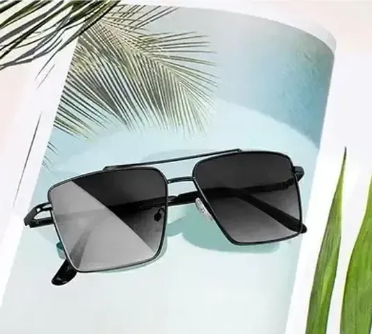 IFLASH Square Aviator Sunglasses for Men and Women Fashion Metal Vintage Gradient Shades Sunglasses UV400 Protection