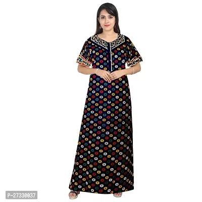 Elegant Multicoloured Cotton Printed Nighty For Women