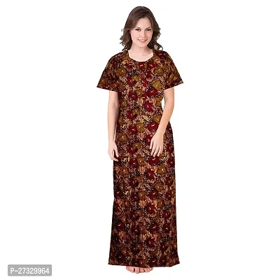 Elegant Multicoloured Cotton Printed Nighty For Women