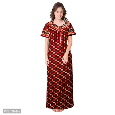 Elegant Multicoloured Cotton Printed Nighty For Women