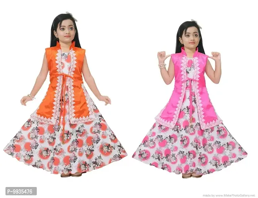 Fabulous Rayon Printed Dresses For Girls- 2 Pieces-thumb0