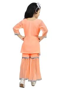 Stylish Orange Georgette Kurta With Palazzo For Girls-thumb2