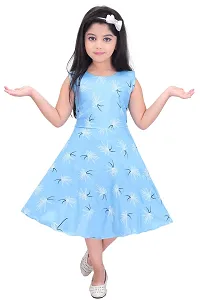 Unique Fashion Girls Rayon Midi Frock Dress with Jacket (Blue, 7-8 Years)-thumb3