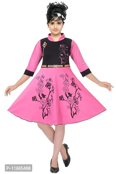 Unique Fashion Girls Frock | Comfortable Dress for Kids Girl (D2-Pink_36)