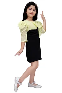 Classic Georgette Solid Dresses for Kids Girls-thumb1