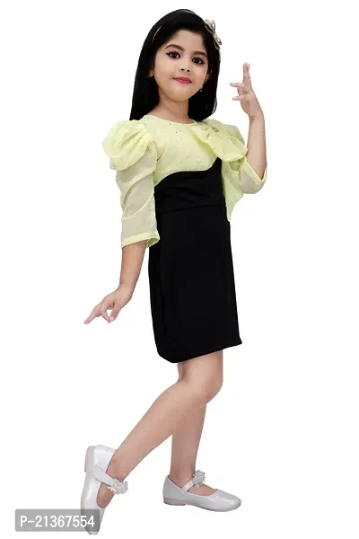 Classic Georgette Solid Dresses for Kids Girls-thumb2