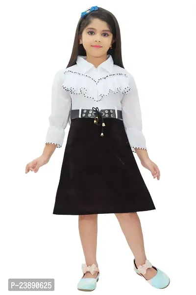 Classic Georgette  Velvet kids girls western dress-thumb0