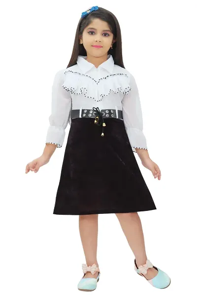 Classic Georgette Velvet kids girls western dress