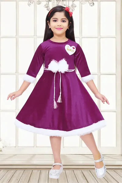New Velvet Classic Dress For Girls