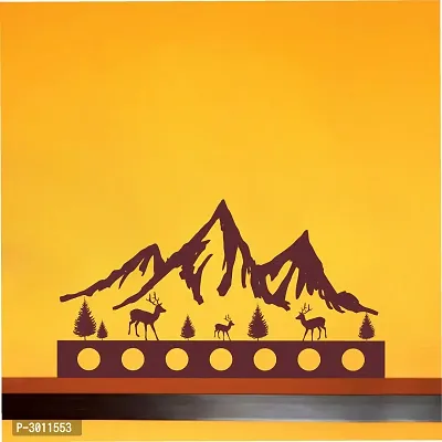 Wall Sticker Mountain View With Dear Decorative Wall Sticker(48 cm X  88)