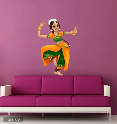 Indian Kathak Dance Wall Stickers (74 cm X  53 cm )-thumb2