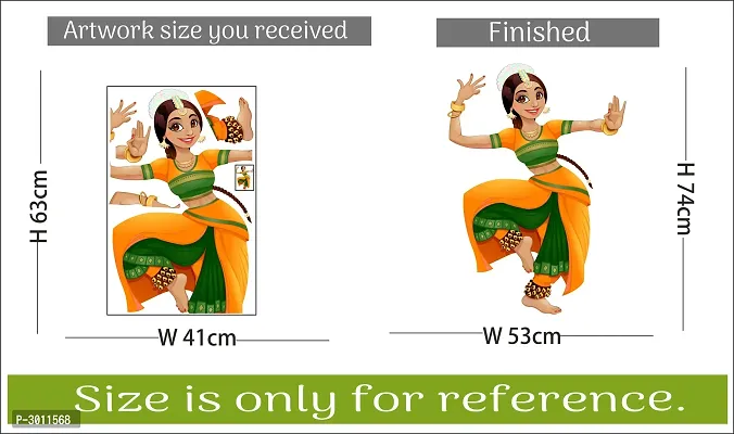 Indian Kathak Dance Wall Stickers (74 cm X  53 cm )-thumb4