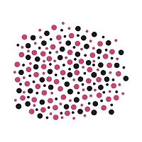 Pink And Black Dots Wall Stickers (36 cm X  42 cm )-thumb2