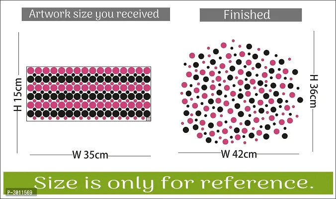 Pink And Black Dots Wall Stickers (36 cm X  42 cm )-thumb4