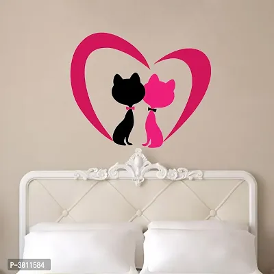 Cats In Love Wall Stickers (68 cm X  83 cm )