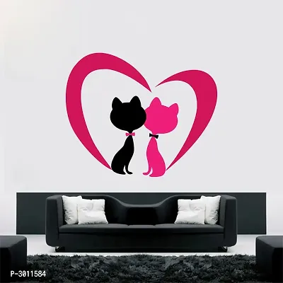 Cats In Love Wall Stickers (68 cm X  83 cm )-thumb2