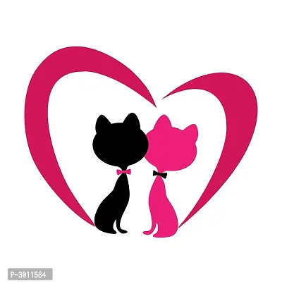 Cats In Love Wall Stickers (68 cm X  83 cm )-thumb3