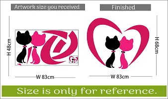 Cats In Love Wall Stickers (68 cm X  83 cm )-thumb3