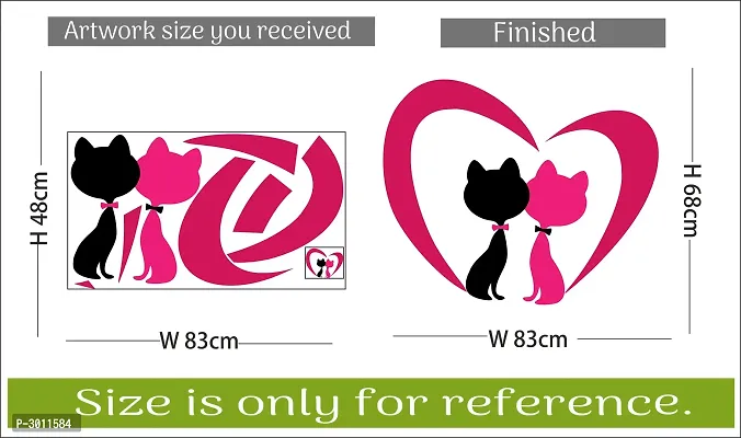 Cats In Love Wall Stickers (68 cm X  83 cm )-thumb4