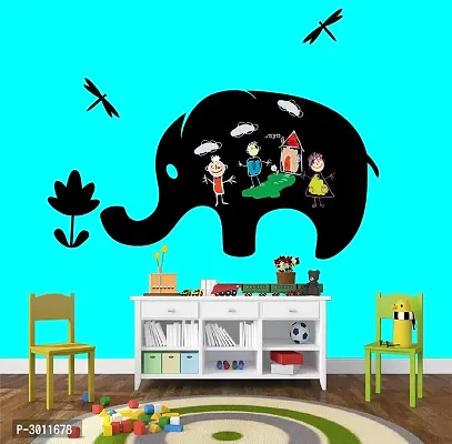 Chalkboard Sticker - Elephant Leaves Removable Blackboard Dust Free Wall Sticker - PVC Vinyl 68 cm X  50 cm