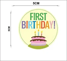 Party Sticker - Baby One Year Birthday Sticker (Matte Finish Paper, 36 Piece, 2 In)-thumb2