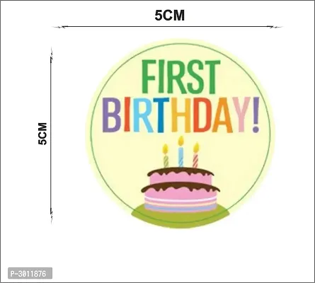 Party Sticker - Baby One Year Birthday Sticker (Matte Finish Paper, 36 Piece, 2 In)-thumb3