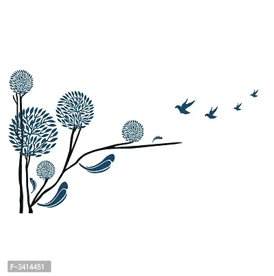 Beautiful Blue Tree And Bird Wall Sticker-thumb3