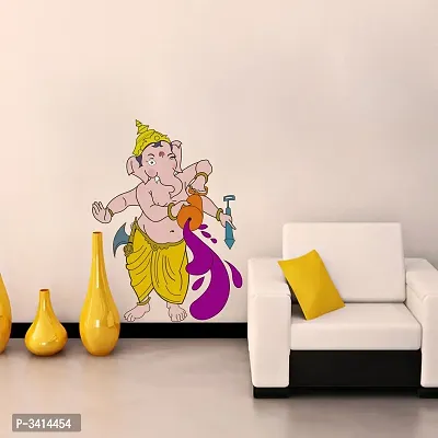 Ganesha playing Holi Wall Stickers-thumb2