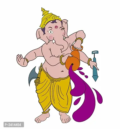 Ganesha playing Holi Wall Stickers-thumb3