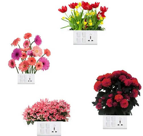 Colorful Flower Switch Board Wall Sticker