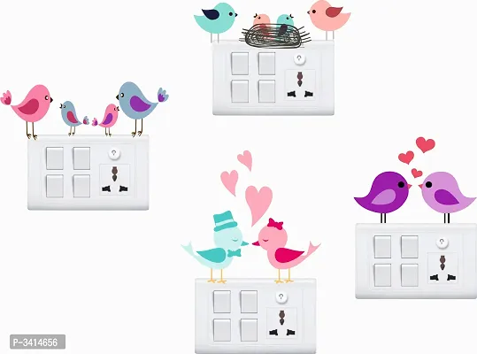 Colourful Loving Bird Switch Board Wall Sticker-thumb0