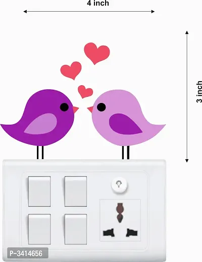 Colourful Loving Bird Switch Board Wall Sticker-thumb2