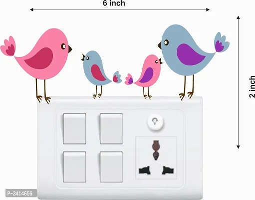 Colourful Loving Bird Switch Board Wall Sticker-thumb3