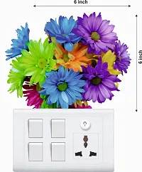 Beautiful Colourful Flower Switch Board Wall Sticker-thumb1