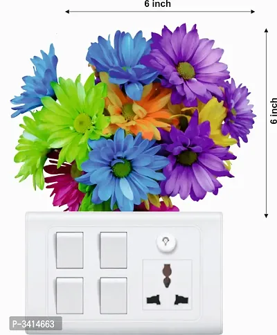 Beautiful Colourful Flower Switch Board Wall Sticker-thumb2