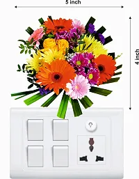 Beautiful Colourful Flower Switch Board Wall Sticker-thumb2