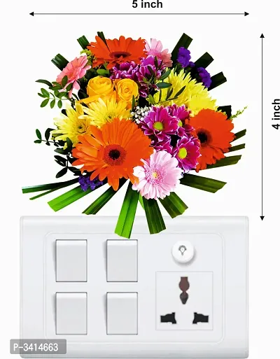 Beautiful Colourful Flower Switch Board Wall Sticker-thumb3